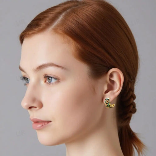 LIR Geometric Color Block Stud Earrings | Trendy Statement Jewelry for Professional Women | Independent Style & Powerful Aura