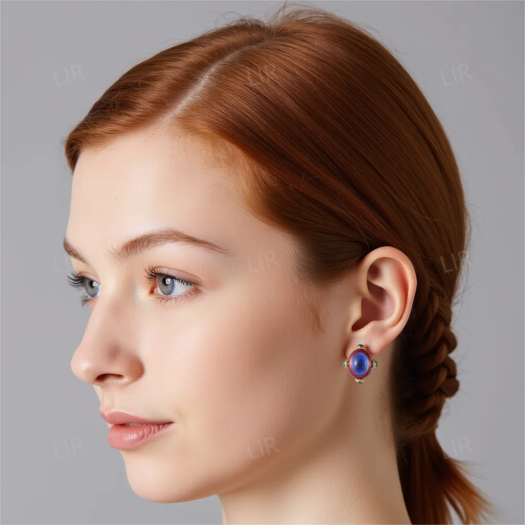 LIR Trending Geometric Earrings | 925 Sterling Silver with Glazed Enamel | Romantic & Noble Statement Pieces for Chic Style